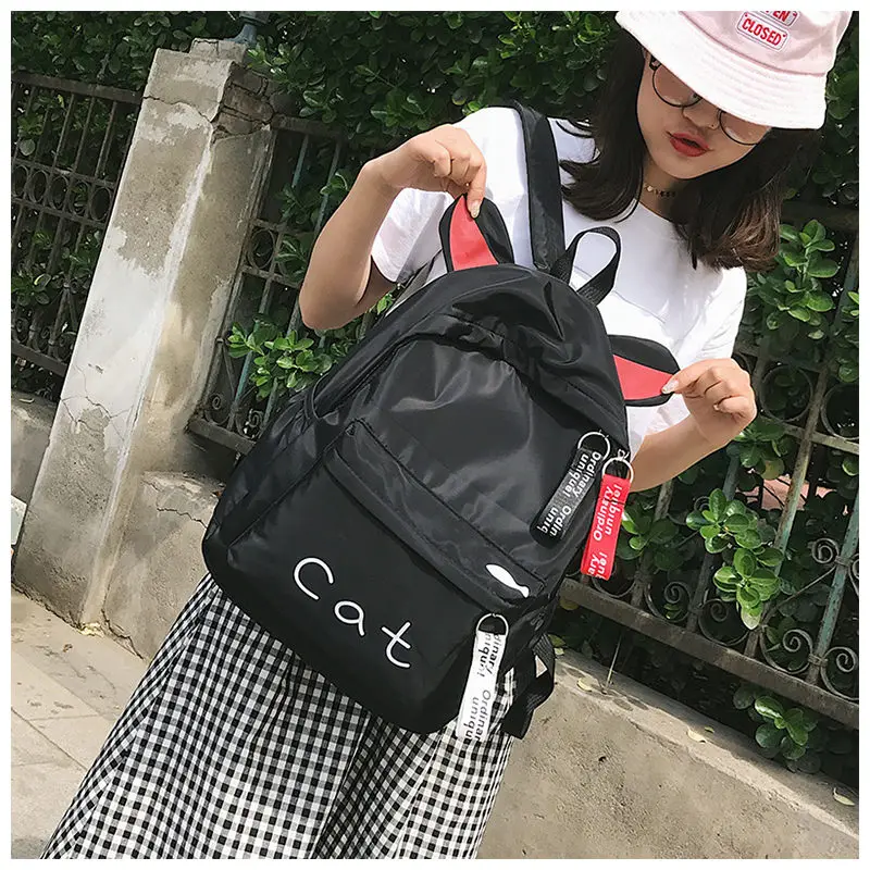 Luoqi Kawaii рюкзак женский школьные сумки для девочек подростков с милыми ушками Mochila
