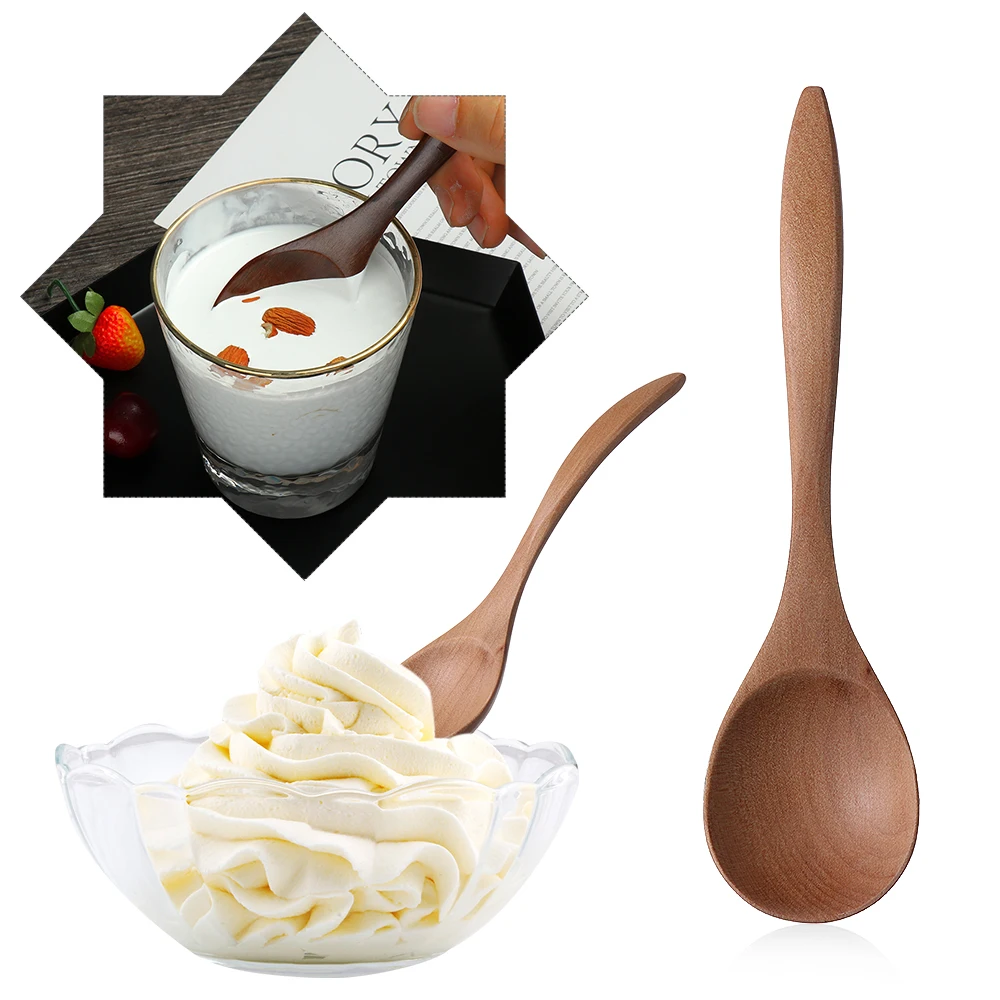 1 шт. Кофейная Ложка деревянная ложка бамбуковая кухня, кухонная утварь инструмент суп, чай ложка Мороженое, еда ложки для пряностей питание посуда