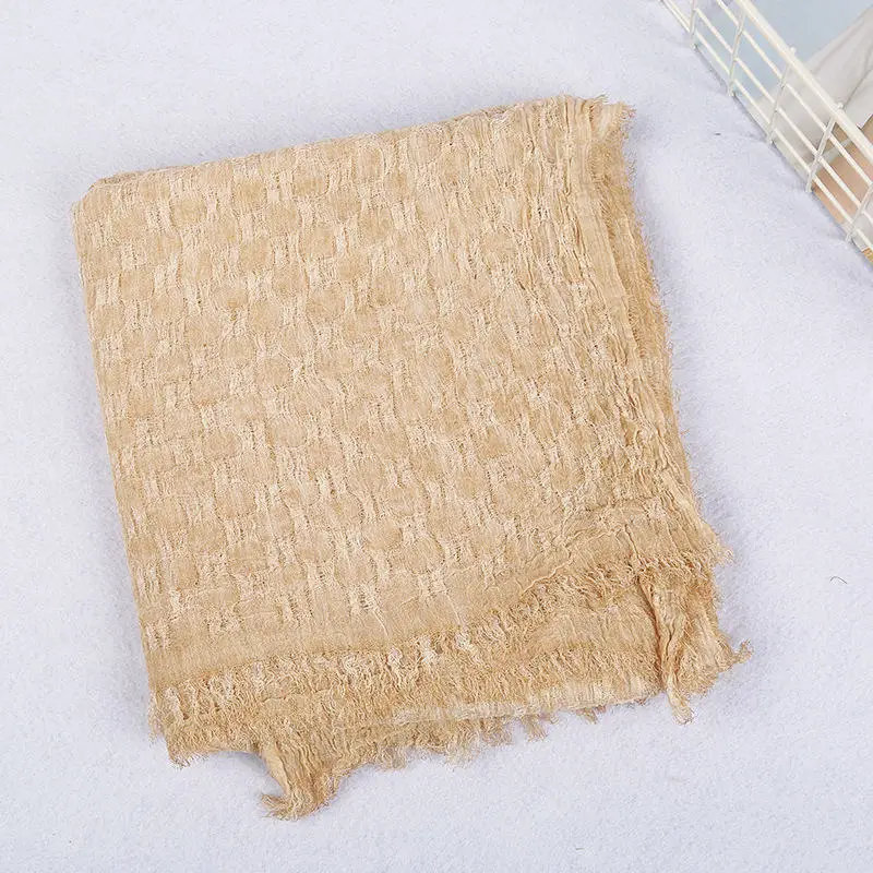 color6 creamy Модный зимний теплый шарф, мягкие шарфы, унисекс, Ретро стиль, теплые, с кисточками, для женщин/мужчин, обертывание, хлопок, 200*70 см - Цвет: color6 creamy