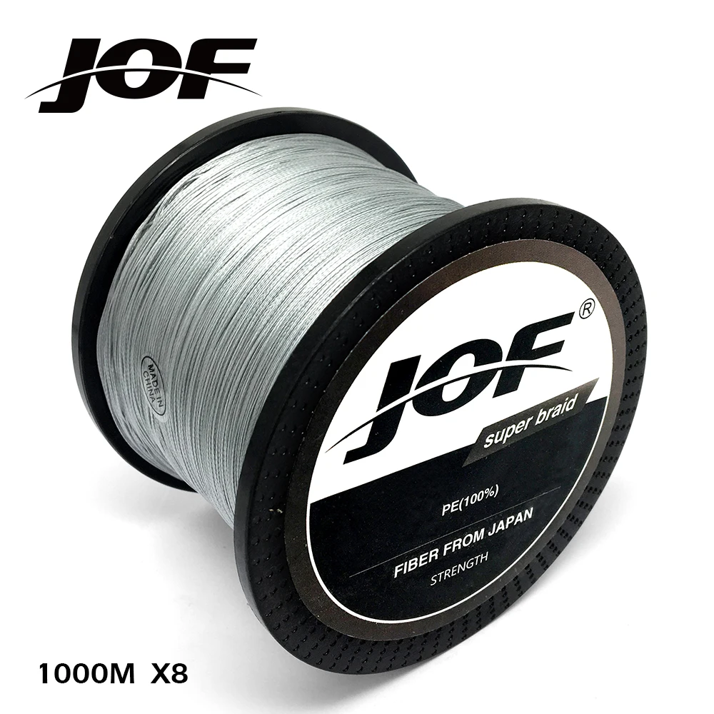 JOF плетеная рыболовная леска 8 нитей серая 100 м 150 300 500 1000 шнур linha multifilamento | Спорт и