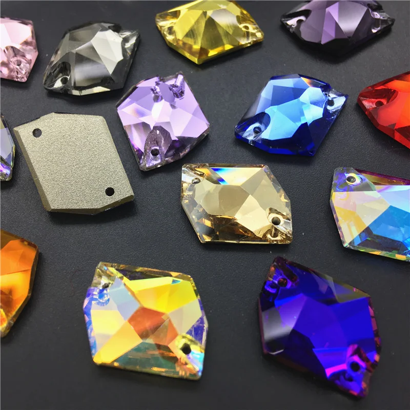TopStone K9 высокое качество 11x13 мм 13x17 космический пришить Стекло кристалл камень с