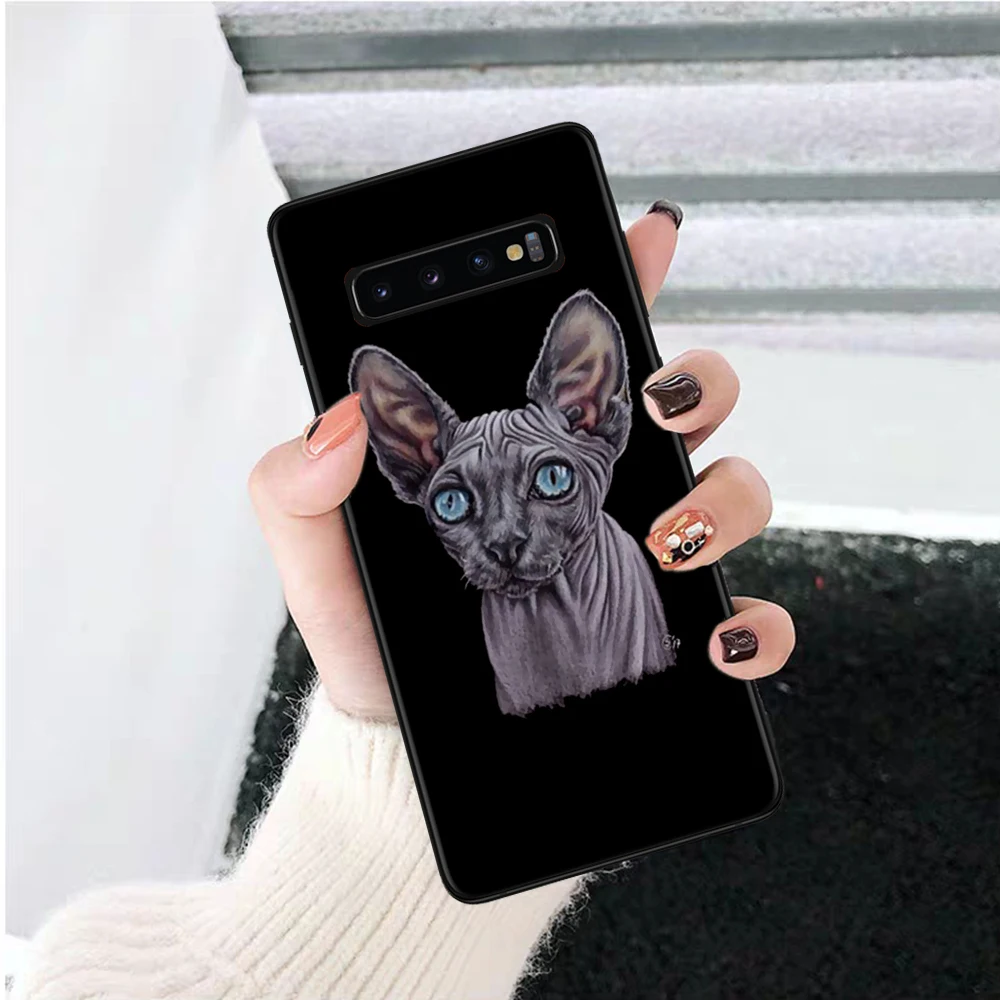 Татуировка Сфинкс Кошка силиконовый чехол для Samsung S6 край S7 S8 плюс S9 S10 S10e M10 M20 M30