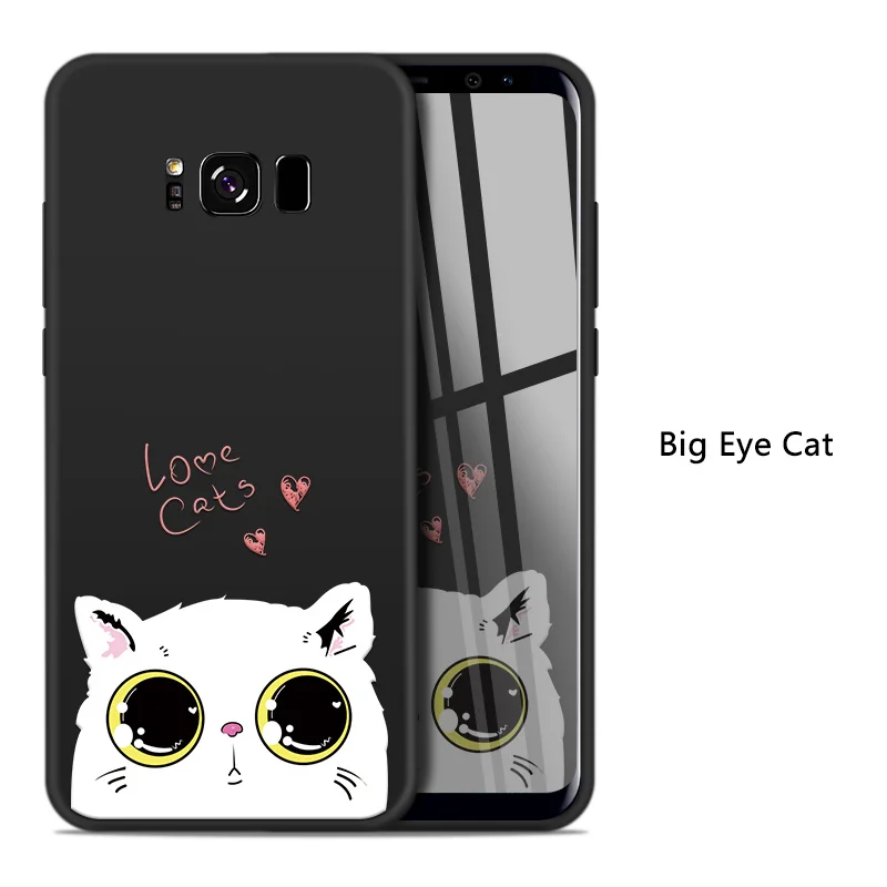 Big Eye Cat ASINA чехол с милым животным для samsung Galaxy S8, чехол, 3D рельефный Силиконовый противоударный бампер для Galaxy S7 Edge S9 Plus S10 - Цвет: Big Eye Cat