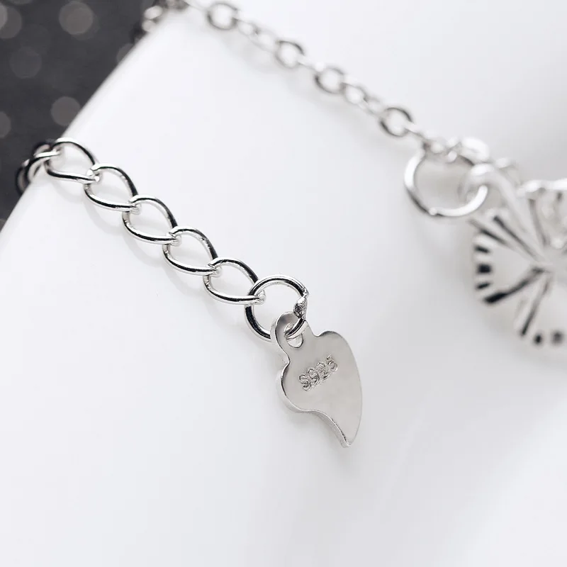 Женский браслет с цепочкой в стиле клевера на лодыжке из настоящего серебра 925