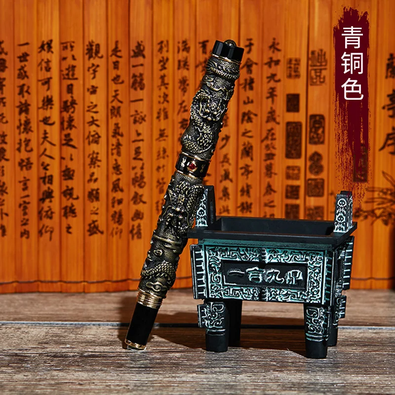 Jinhao двойной дракон/змеиная винтажная Роскошная авторучка/ручка держатель полностью Металлическая резьба тиснение Тяжелая Подарочная Ручка Коллекция