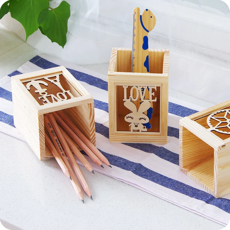 1 шт. деревянная коробка для ручек | Канцтовары офиса и дома