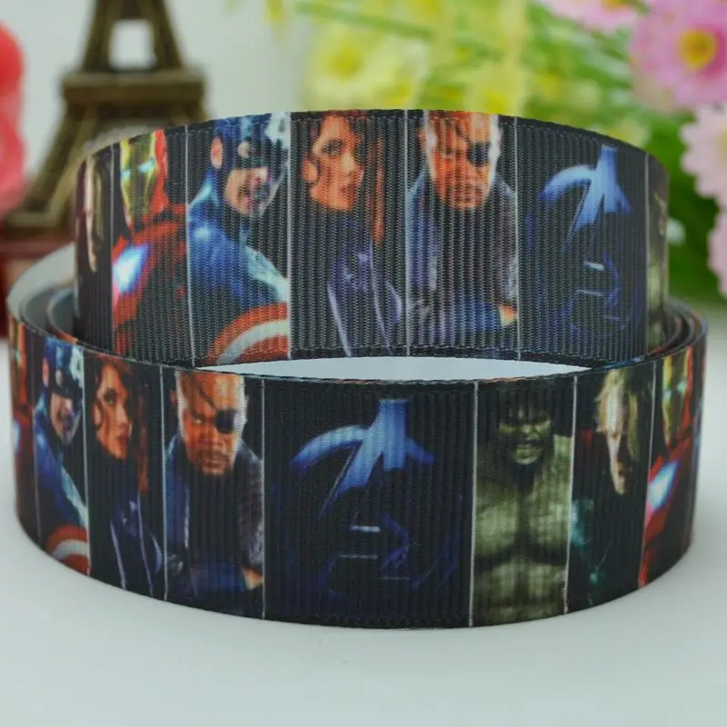 DUWES 7/8 &quot22 мм 2 5 10 20 50 ярдов Мстители герой печатных grosgrain ленты волос лук DIY ручной