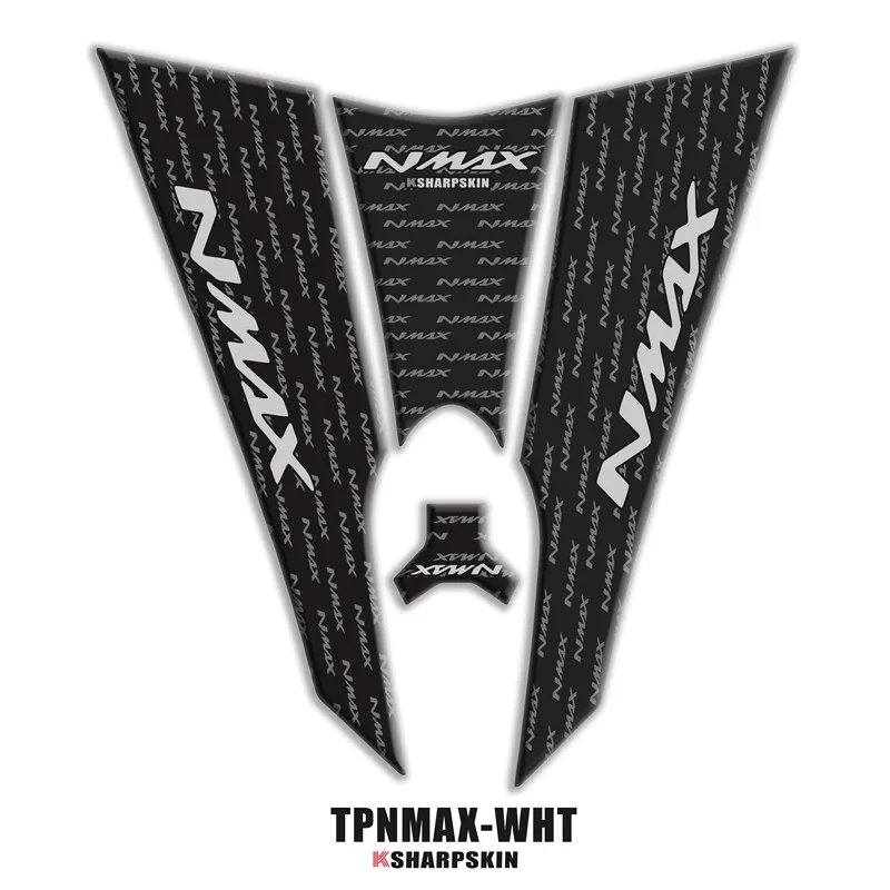 TPNMAX-WHT 3D обтекатель газа кепки Танк Pad защиты стикеры Наклейка для YAMAHA NMAX N-MAX 125 155 - Цвет: TPNMAX-WHT