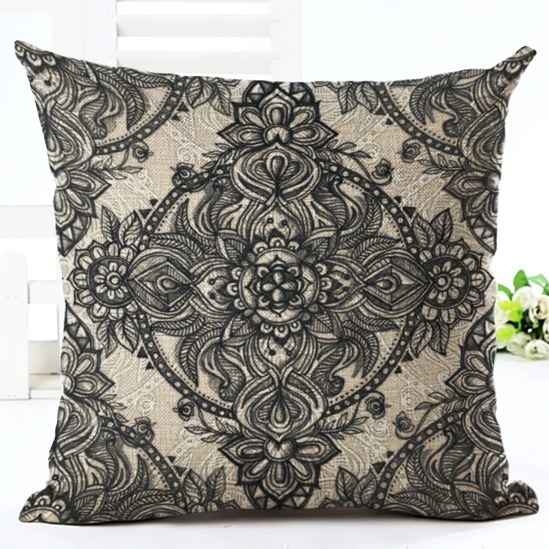 2016 богемный стиль геометрический квадратный льняной с принтом домашний декор