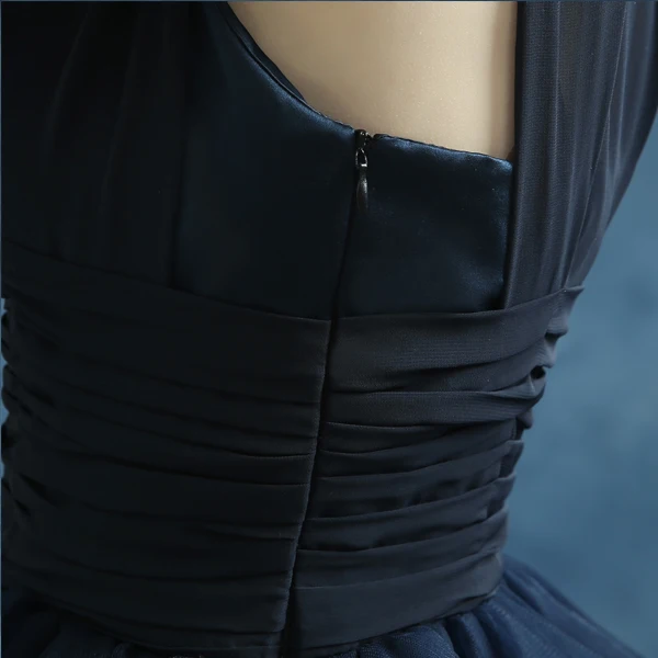 Новинка 2016 сексуальное черное одно плечо многоуровневое мини бальные платья