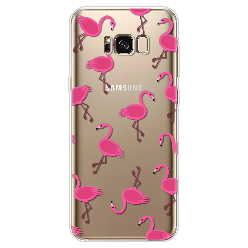 Фламинго чехол для samsung Galaxy S5 S6 S7 край S8 S9 Plus Note 8 9 A3 A5 A6 A8 J2 J3 J5 J7 Prime ТПУ прозрачный чехол для телефона