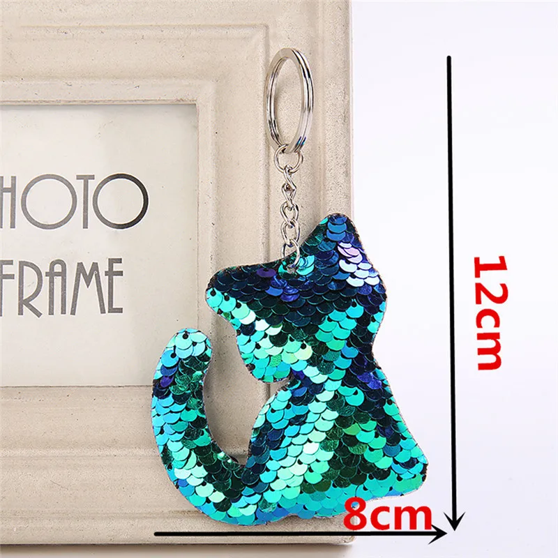 Cute Sequins Key Ring For Women Glitter Bear/Heart/Cat/Star Shape Chain Handbag Purse Pendants Gifts Girls | Украшения и