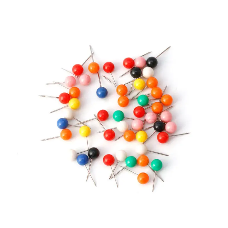 

50Pcs/bag Multicolor Round Pearl Head Pins Fishing Line Brooches Fishing Tackle