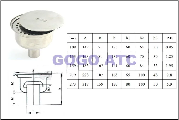Sanitary stainless steel 304 O.D 108 mm Floor drain Clean floor Deodorant and spill-proof industrial | Обустройство дома