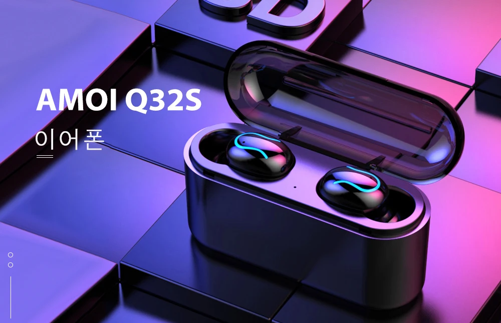 AMOI Q32S Micro BT 5,0 TWS Bluetooth наушники 8D объемная гарнитура наушники-вкладыши Спортивные Беспроводные Мини плавательные наушники с функцией шумоподавления