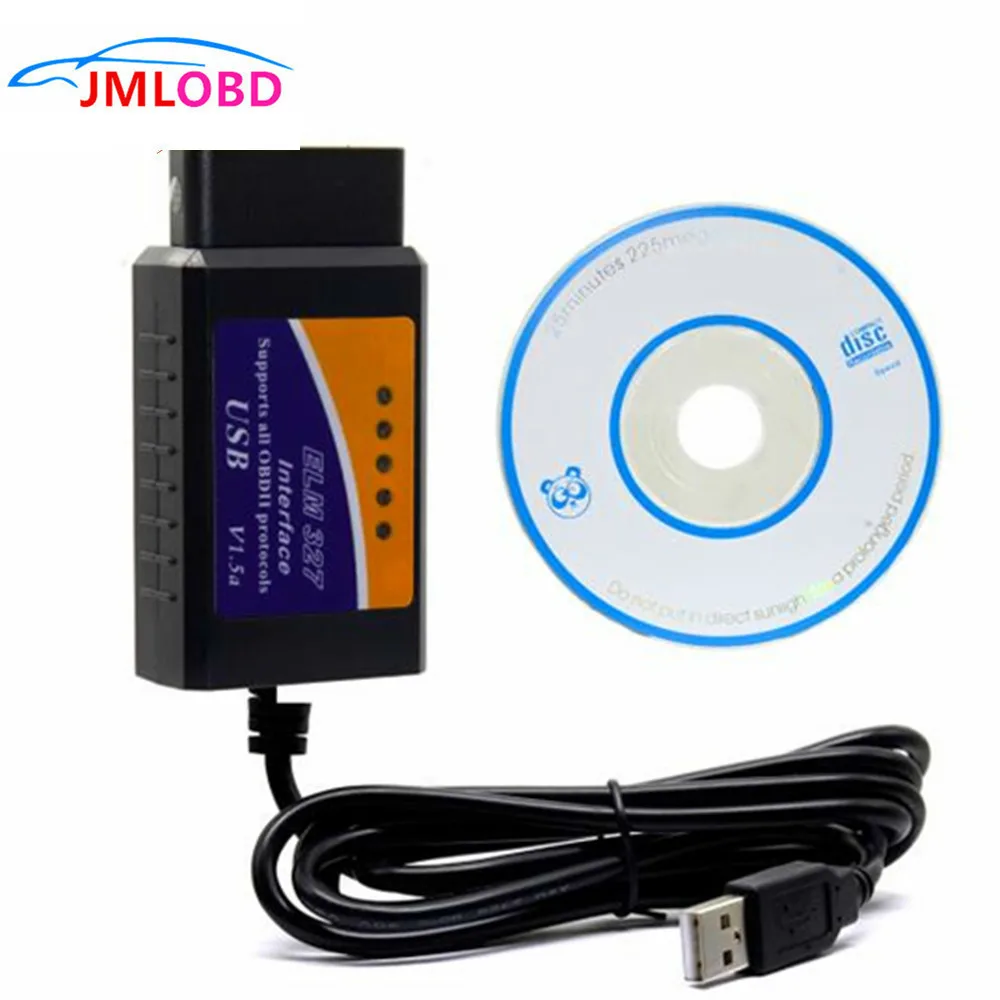 Автомобильный диагностический интерфейсный сканер ELM327 USB V1.5 OBD2 разъем ELM 327 в 1 5