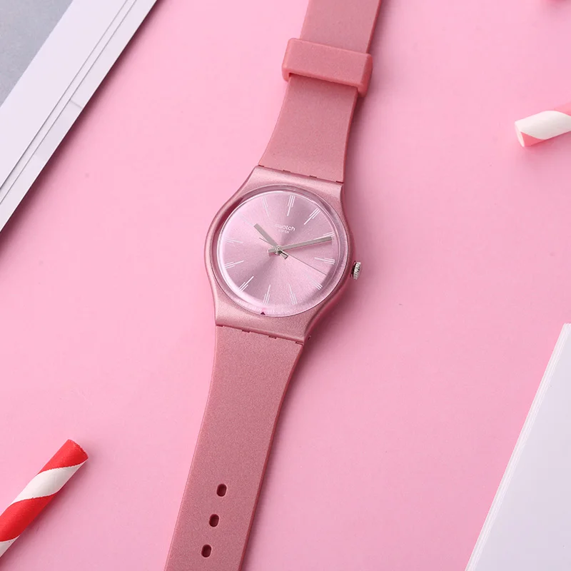 Swatch часы классические цветные код серии свежая Роза кварцевые мужские и женские