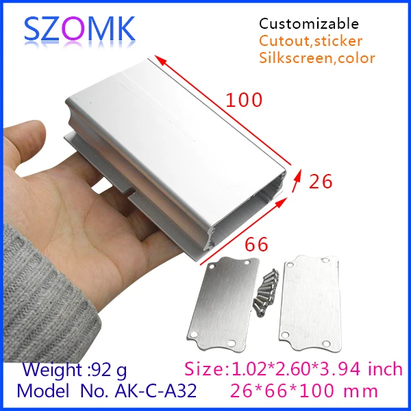 Алюминиевая коробка проекта электроники для diy case (10 шт.) 26*66*100 мм алюминиевая
