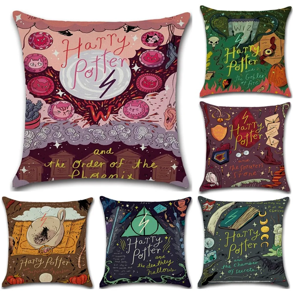 Classic Magic Theme Story Throw Pillow Case Linen/cotton Cushion Cover Car Sofa Home Decor Almofadas 2018 New Year Navidad Gifts | Дом и сад
