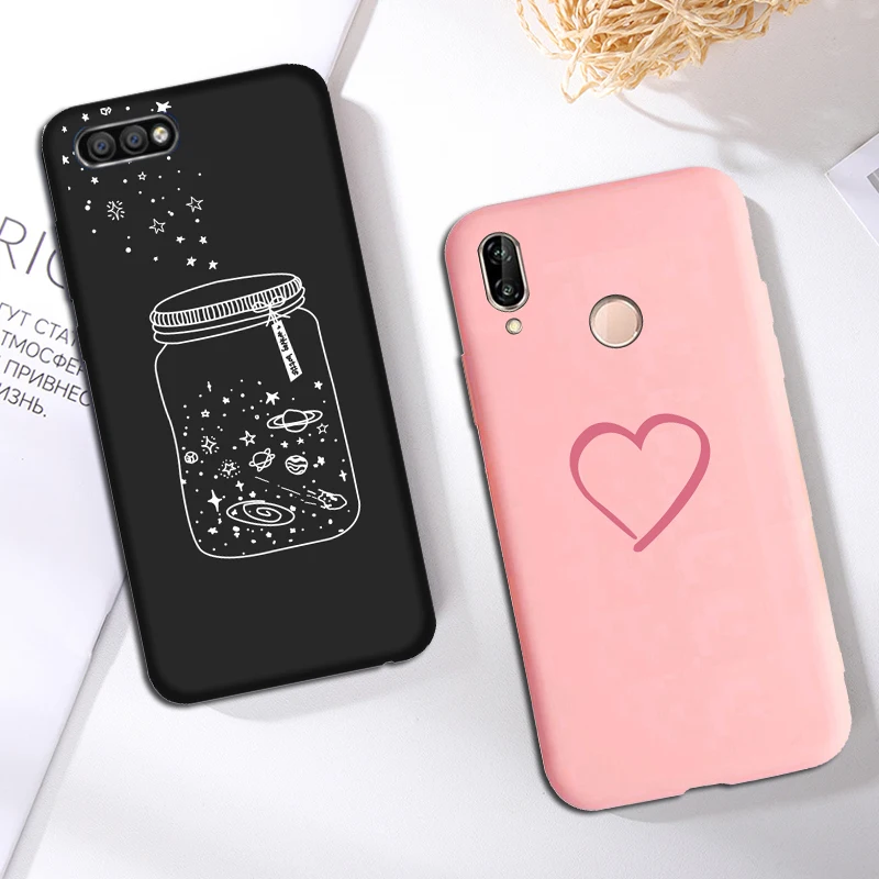 Силиконовый чехол для huawei Honor 20 10 8 9 Lite Pro 8X 8A 8S Чехол P20 P30 Lite Pro P smart mate 20 lite Coque Love Simple