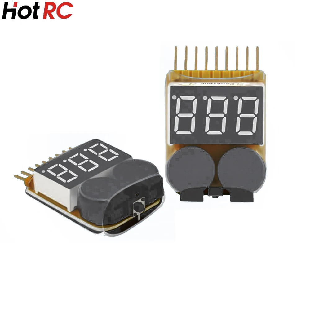 

1pcs HotRc 1-8S LED Low Voltage Buzzer Alarm Lipo Voltage Indicator Checker Tester