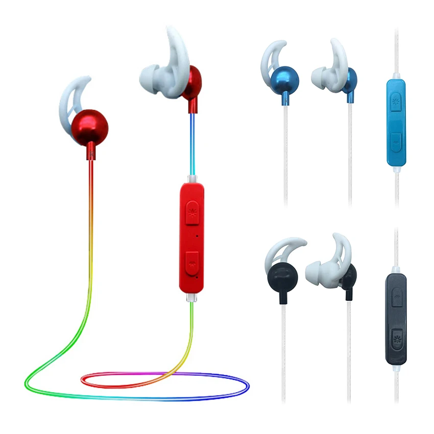 Спортивные наушники водонепроницаемые стереонаушники Bluetooth со светящимся