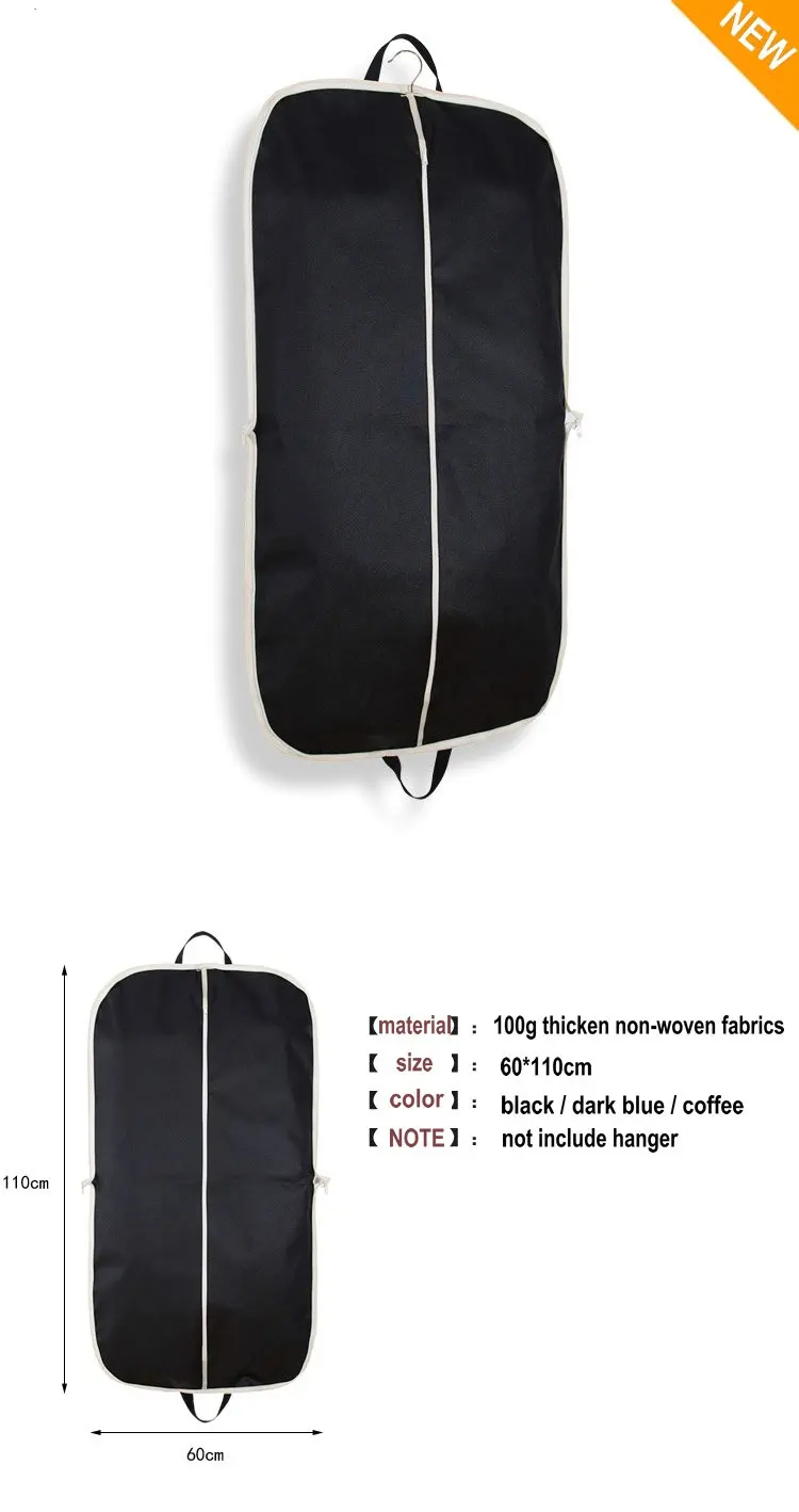 Home Garment Bag Foldable Suit Bag Travel Closet Dust Cover Clothes Bag With Zipper For Traveling