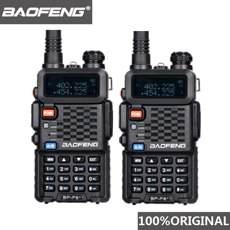 2PCS Original BaoFeng F8+ Long Distance Woki Toki Police Talkie Walkie 5km Range Two Way Radio Walky Talky Ham Radio HF Receiver