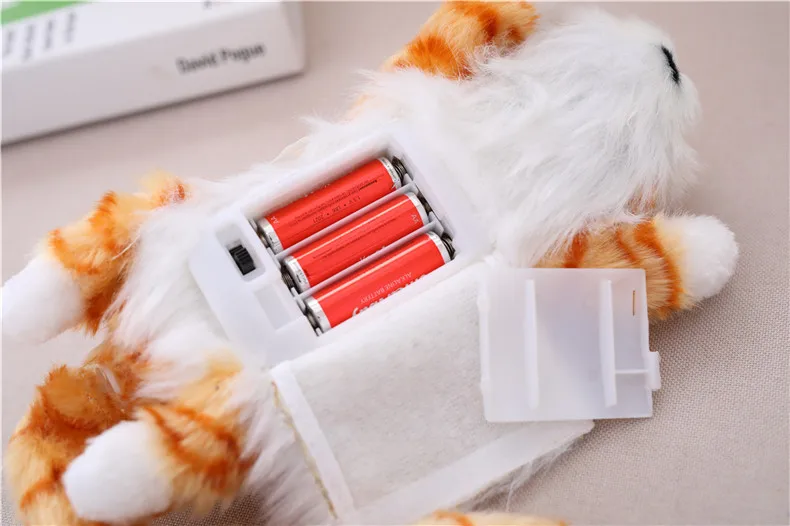 Забавная игрушка кошка 40 см имитация кота электрическая плюшевая кукла из