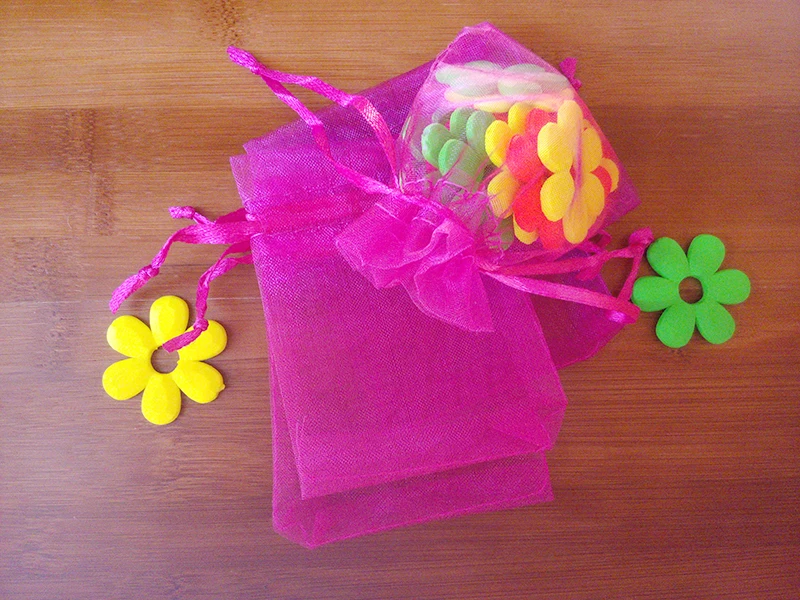 300 шт. 17*23 см розово-красная органза Подарочный пакет упаковка для ювелирных