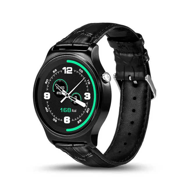 Умные часы GW01 с Bluetooth, умные часы с монитором сердечного ритма, удаленная камера, наручные часы для apple, huawei, IOS, Android OS - Цвет: balck leather strap