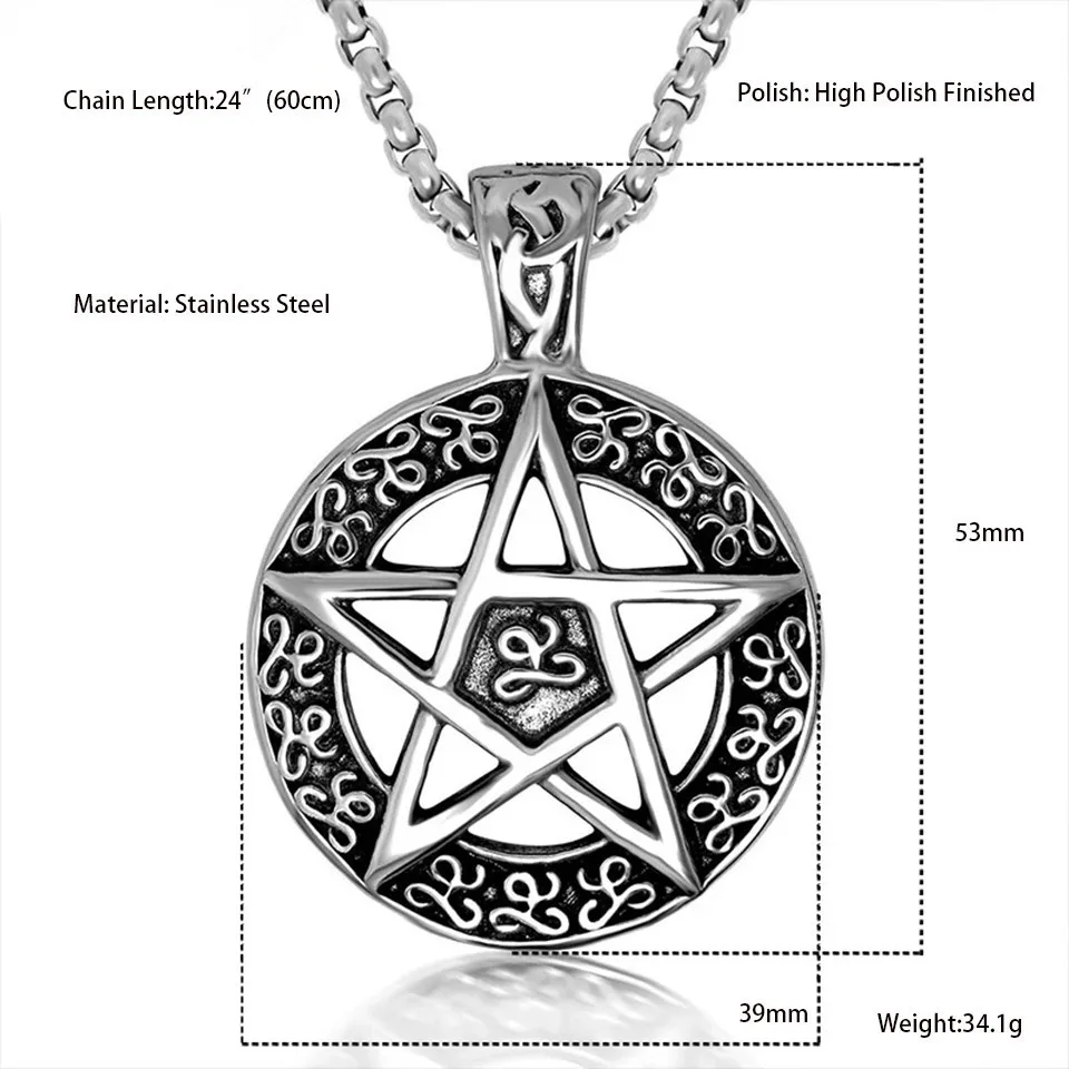 RIR винтажная Викканская подвеска Украшение «пентограмма» religion Wicca Pagan Gothic ожерелье с ведьмой сверхъестественная вдохновленная ловушка дьявола