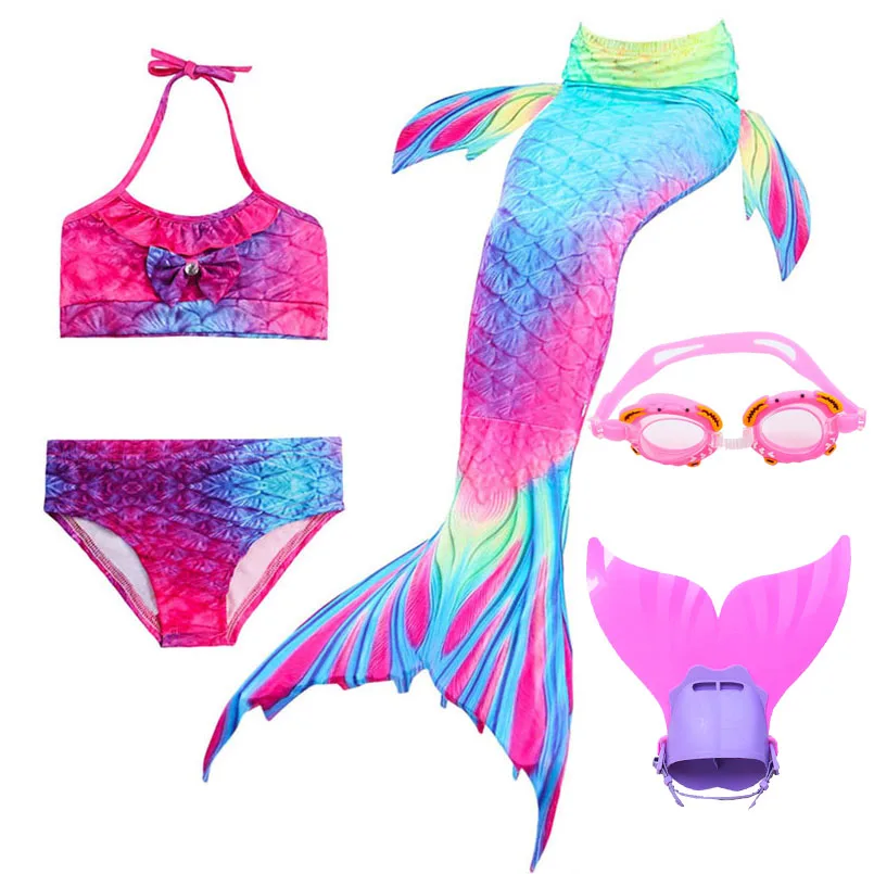 Купальник бикини Детский с хвостом Русалочки костюм моноластами для косплея