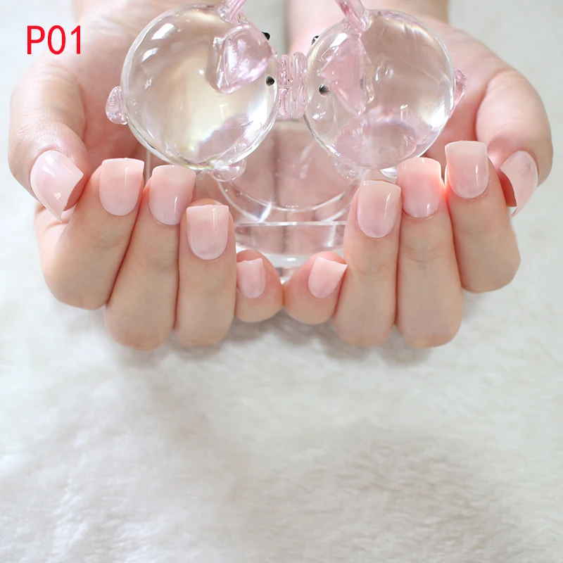 P01 240 шт. яркие поддельные ногти Короткие акриловые накладные ногти Мода красный темно-синий полное покрытие ногтей Советы DIY маникюрные инструменты - Цвет: P01
