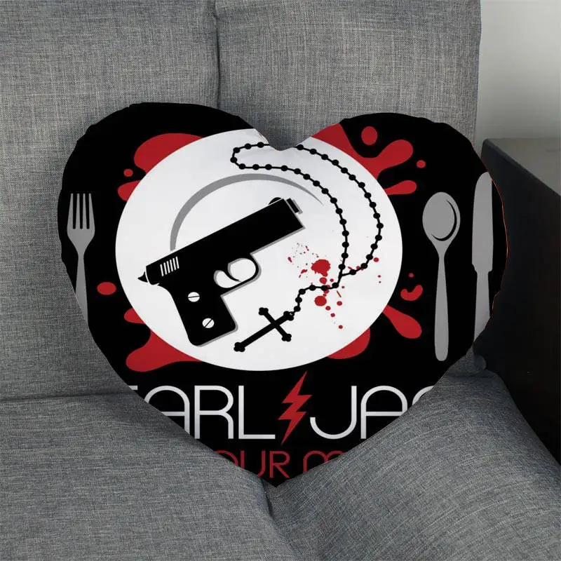 Custom Pearl Jam Heart Shape Pillow Cover Zipper Pillowcase Wedding Home Office Decorative 1pcs custom | Дом и сад
