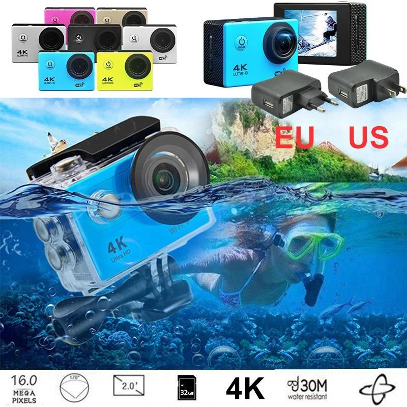 Ultra HD 1080P 30m Водонепроницаемая камера для подводного плавания pro DV видеокамера камера управления телефоном F60R 4K wifi Спортивная камера S