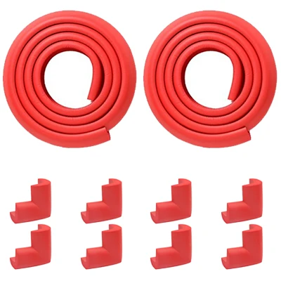Red 4 м защитный край стола полоски+ 8 шт. защита углов стола домашняя Подушка защитная полоса защита от детей оборудование для безопасности простая установка - Цвет: Red