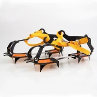 1pair 10 teeth winter outdoor climbing antiskid crampons skiing hiking climbing shoes non slip cover manganese steel ice gripper