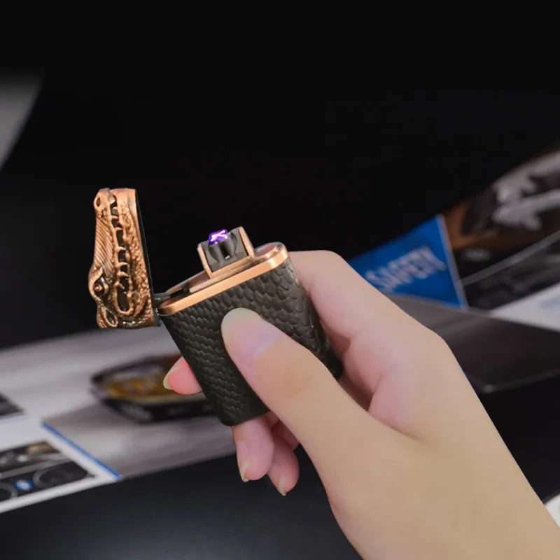 USB перезаряжаемая зажигалка электрическая двойная дуговая гравитационная