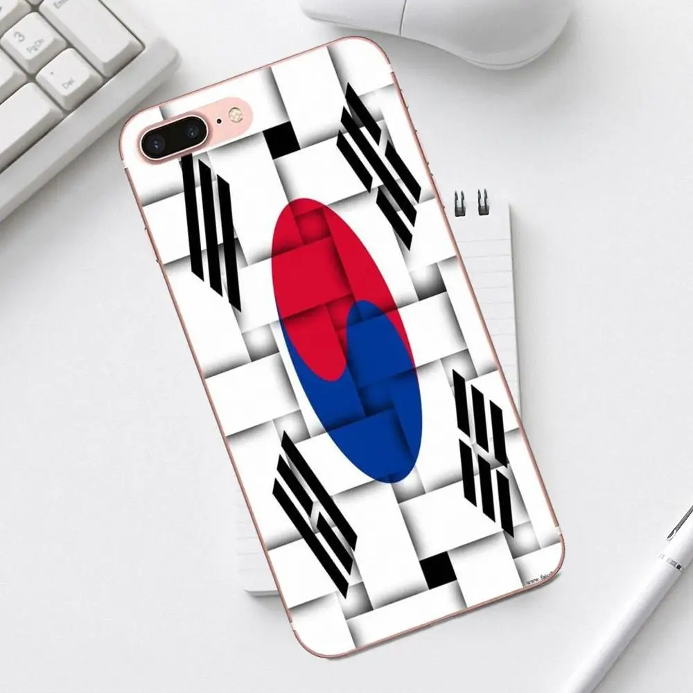 Qdowpz Флаг Южной Кореи для iPhone 4 4S 5 5C SE 6 6S 7 8 Plus X XS Max XR Galaxy A3 A5 J1 J3 J5 J7 2017 милый чехол
