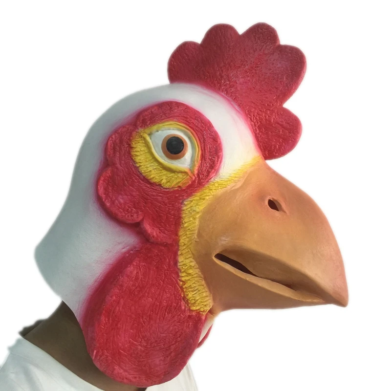 Маска из латекса с головой курицы Реалистичная новинка животные маски на всю