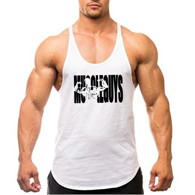 Muscleguys одежда для фитнеса хлопковые мужские майки Бодибилдинг Стрингер 1 см