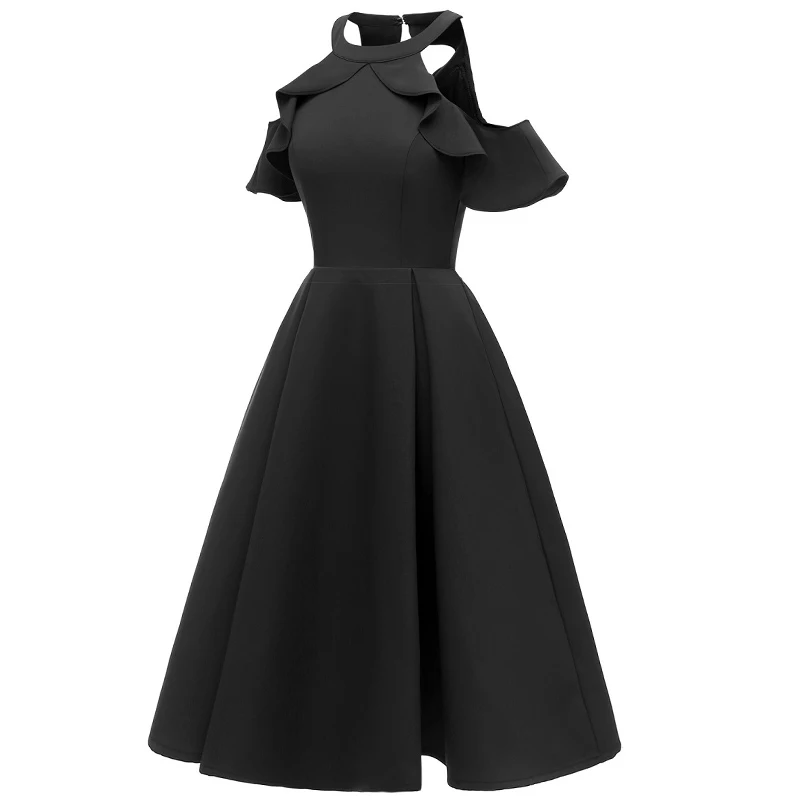 Elegant Ladies Wedding Party Group Banquet dress banquet feast sexy shoulder-hung dinner vestidos de fiesta | Свадьбы и торжества