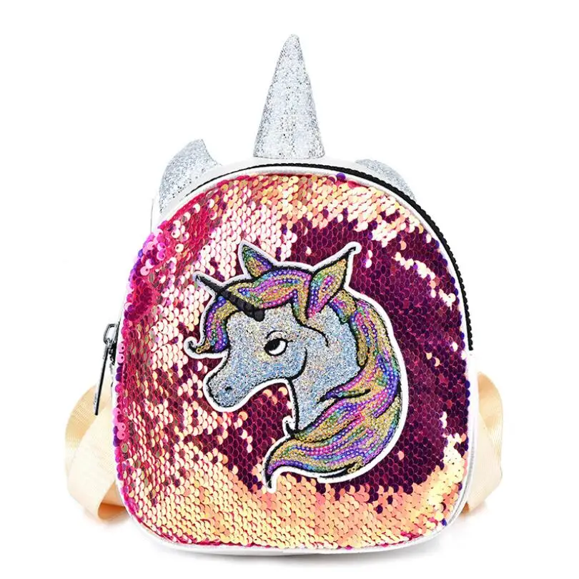 Модный женский рюкзак с блестками милый ранец единорогом подростковые школьные