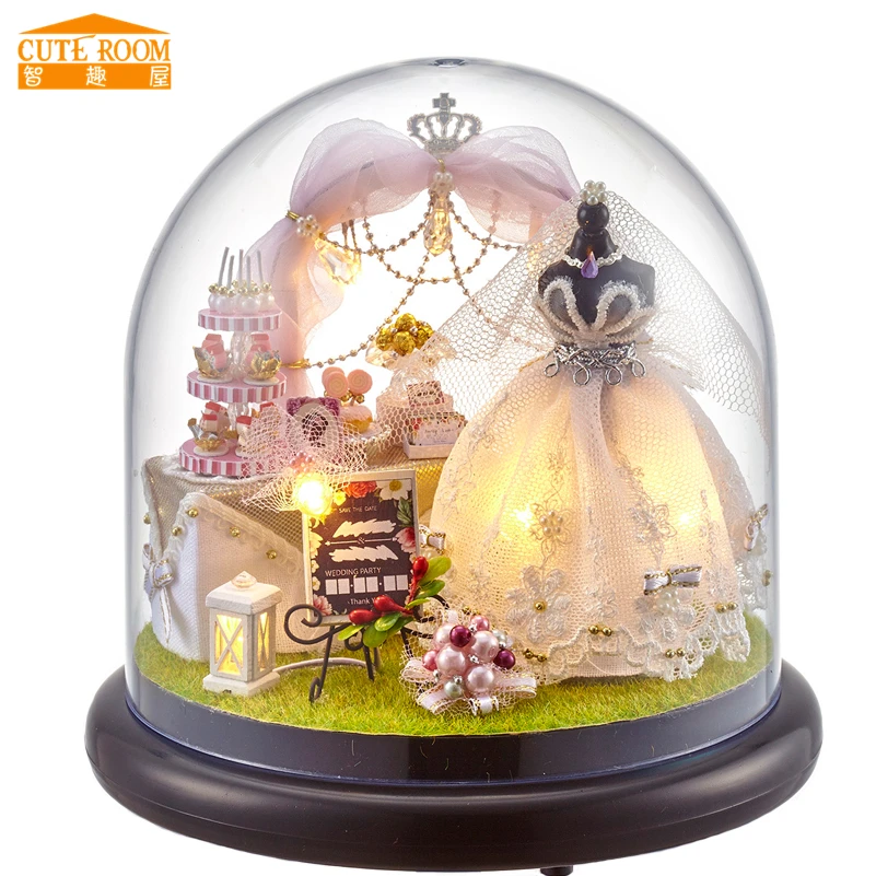 Новинка миниатюрный кукольный домик сделай сам игрушки Miniatura для свадебного