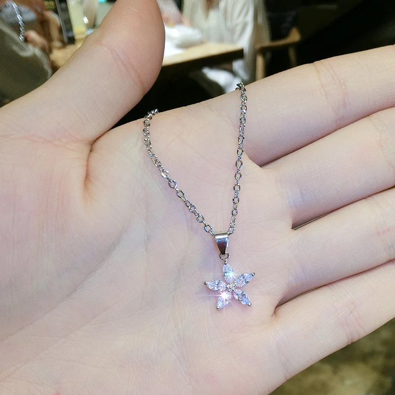 Оптовая продажа подвеска с кристаллами Xinwei в виде цветка Женская цепочка до