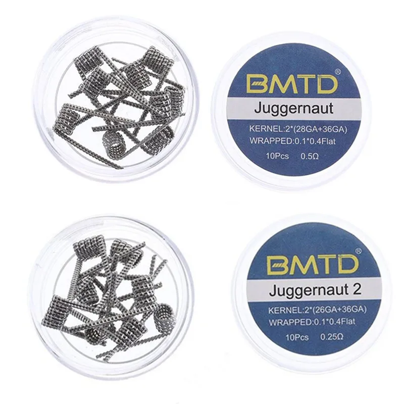 10 шт./кор. Ni80 готовые катушки Juggernaut Nichrome для электронной сигареты RDA RTA RDTA бак