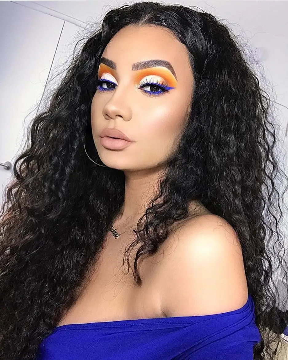 PAFF Kinky Curly Full Lace Human Hair Wigs Natural Black 10"-34" Brazilian Remy Hair Pre Plucked Bleached Knots Baby Hair