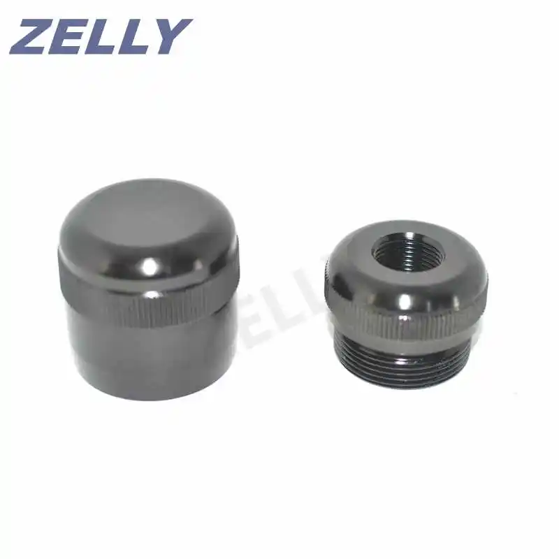 Maglite C Cell Cap Set 1/2"x 28 Solvent Trap Replacement Combo Threaded End Caps Anodized Black High Quality 6061 Aluminum