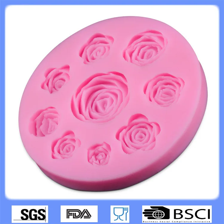 Diy tool 3D 9 even Roses silicone mold soap cake fondant candy | Дом и сад